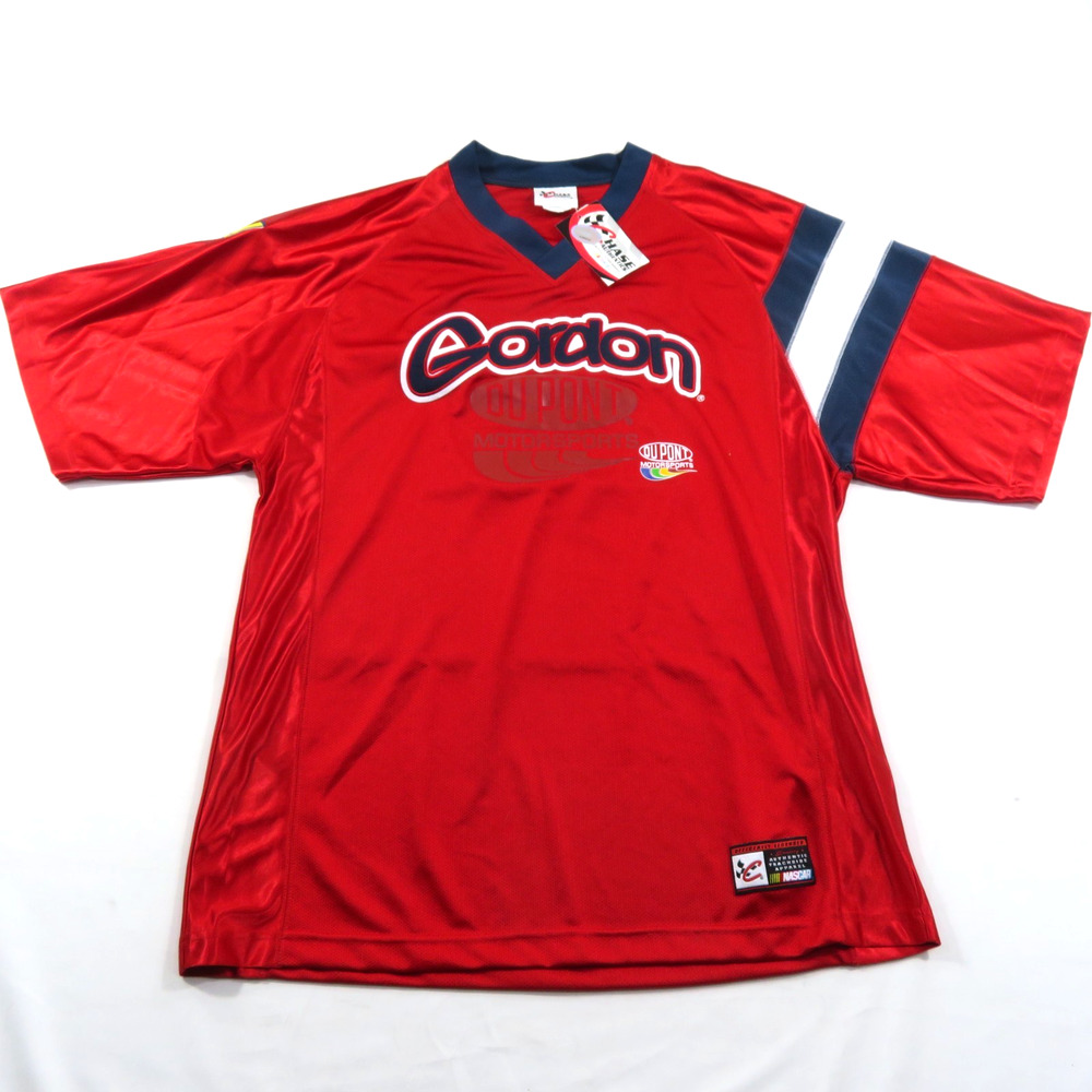Jeff Gordon Jersey Shirt Chase Authentics Dupont Red White Blue Sz L New